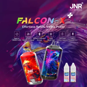 JNR FALCON X PLUS 28000 puffs Refillable Vape Product Features