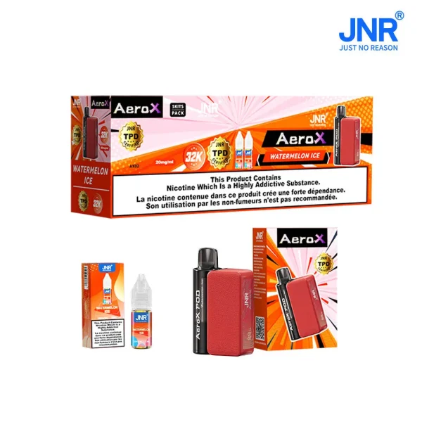 JNR AeroX 32000 puffs Refillable Vape Product Packaging
