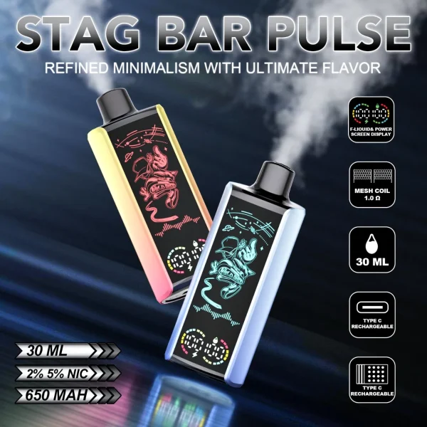 STAG BAR Pulse 35000 Puffs Disposable Vape Product function display