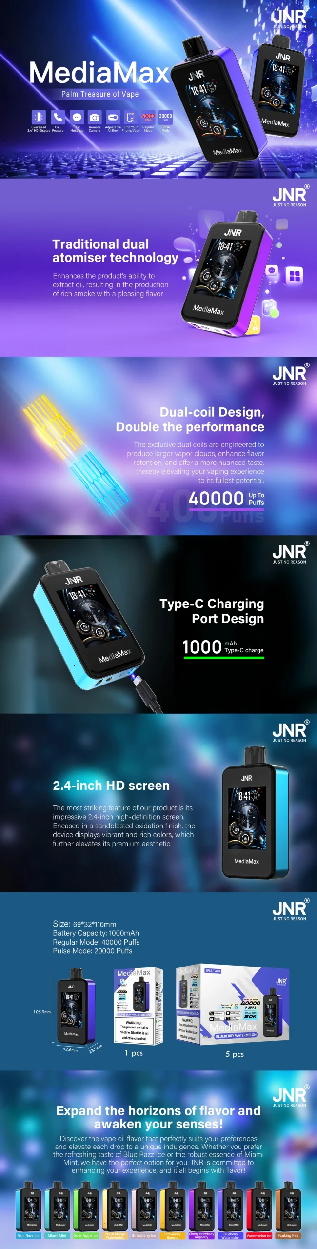 JNR Media Max 40000 40K Puffs Vape