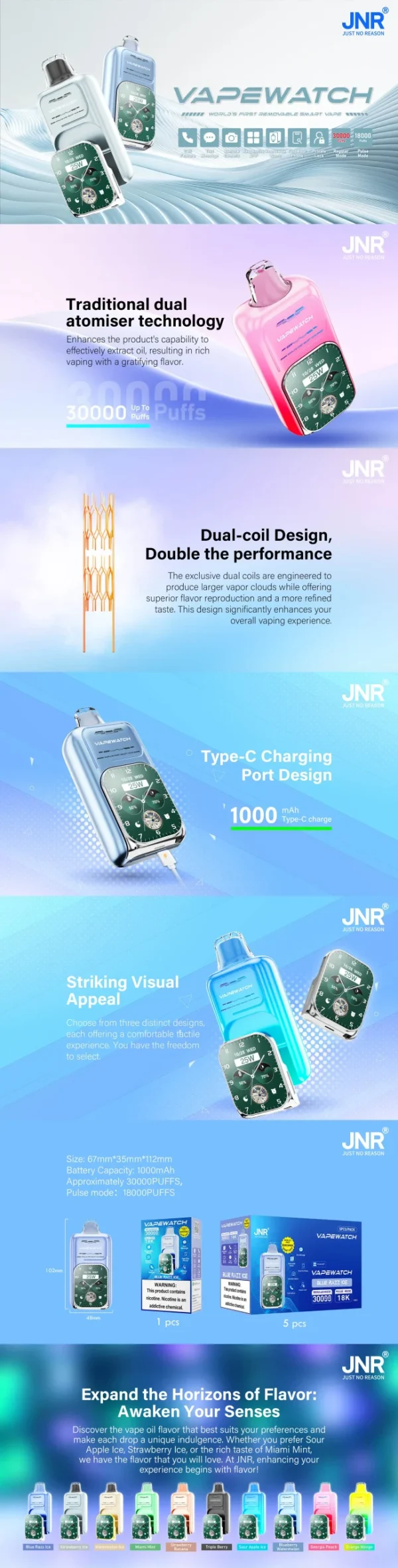 JNR Vape Watch 30000 puffs Vape