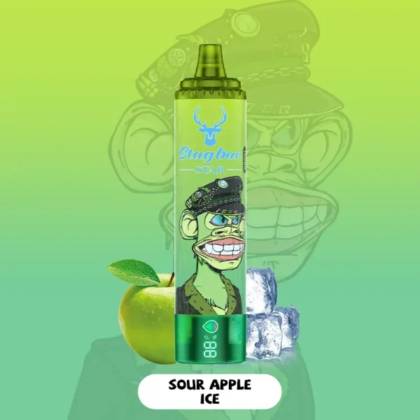 STAG BAR Star 15K Puffs Double Vape SOUR APPLEICE