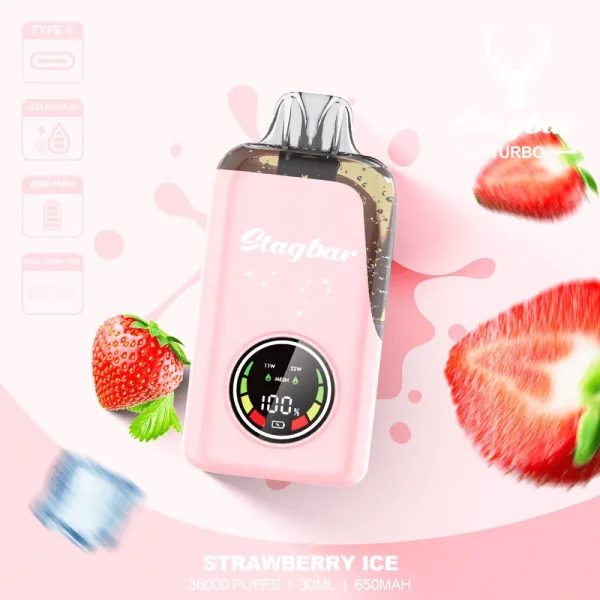 STAG BAR TURBO 36K Puffs Double Vape STRAWBERRY ICE