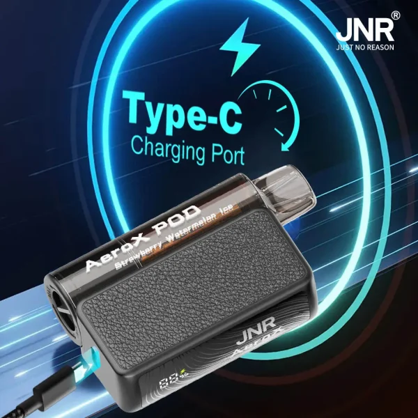 JNR AeroX 32000 puffs Refillable Vape Type-c Charging Port