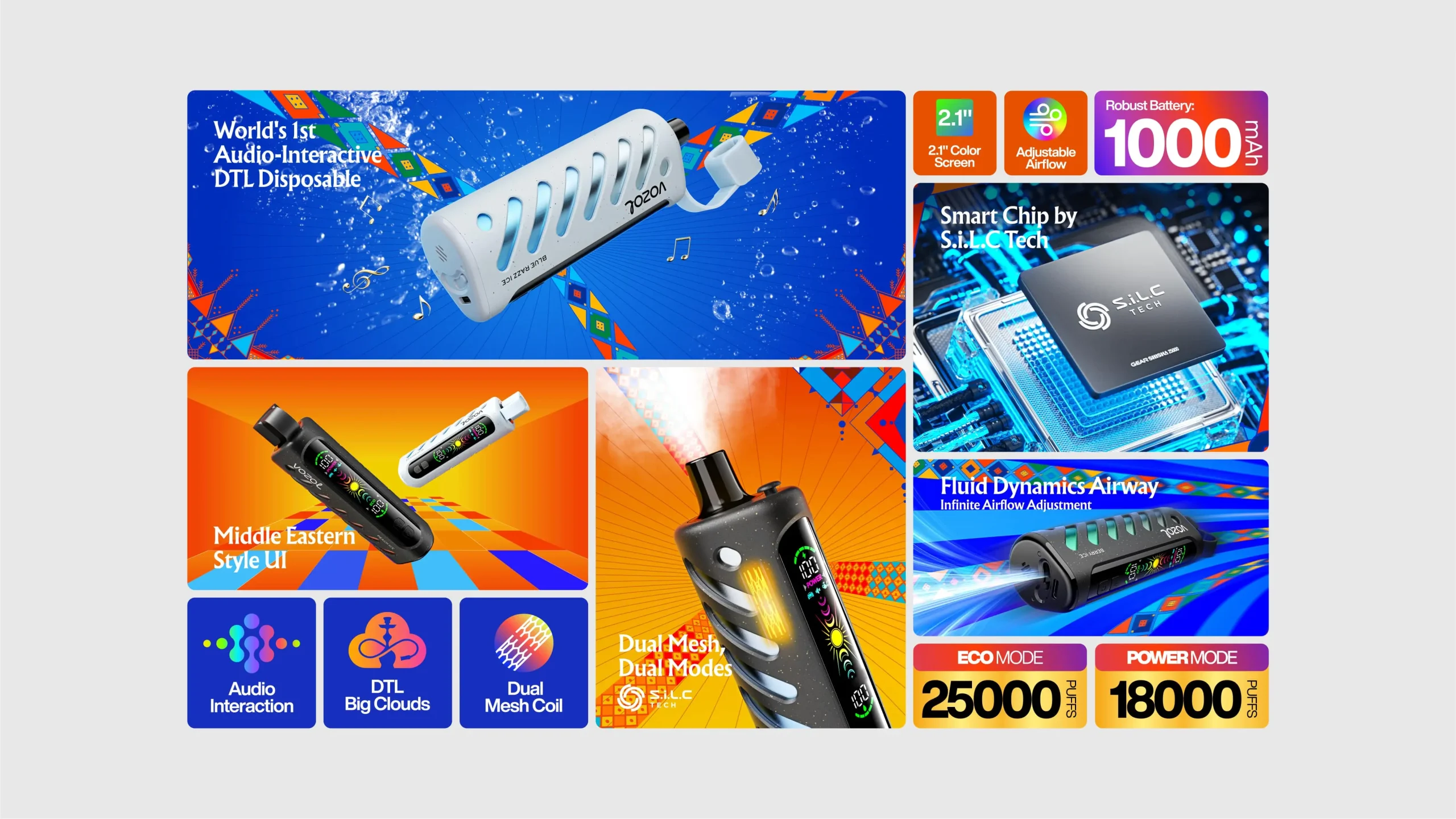 V0Z0L Gear Shisha 25000 Puffs Disposable Vape