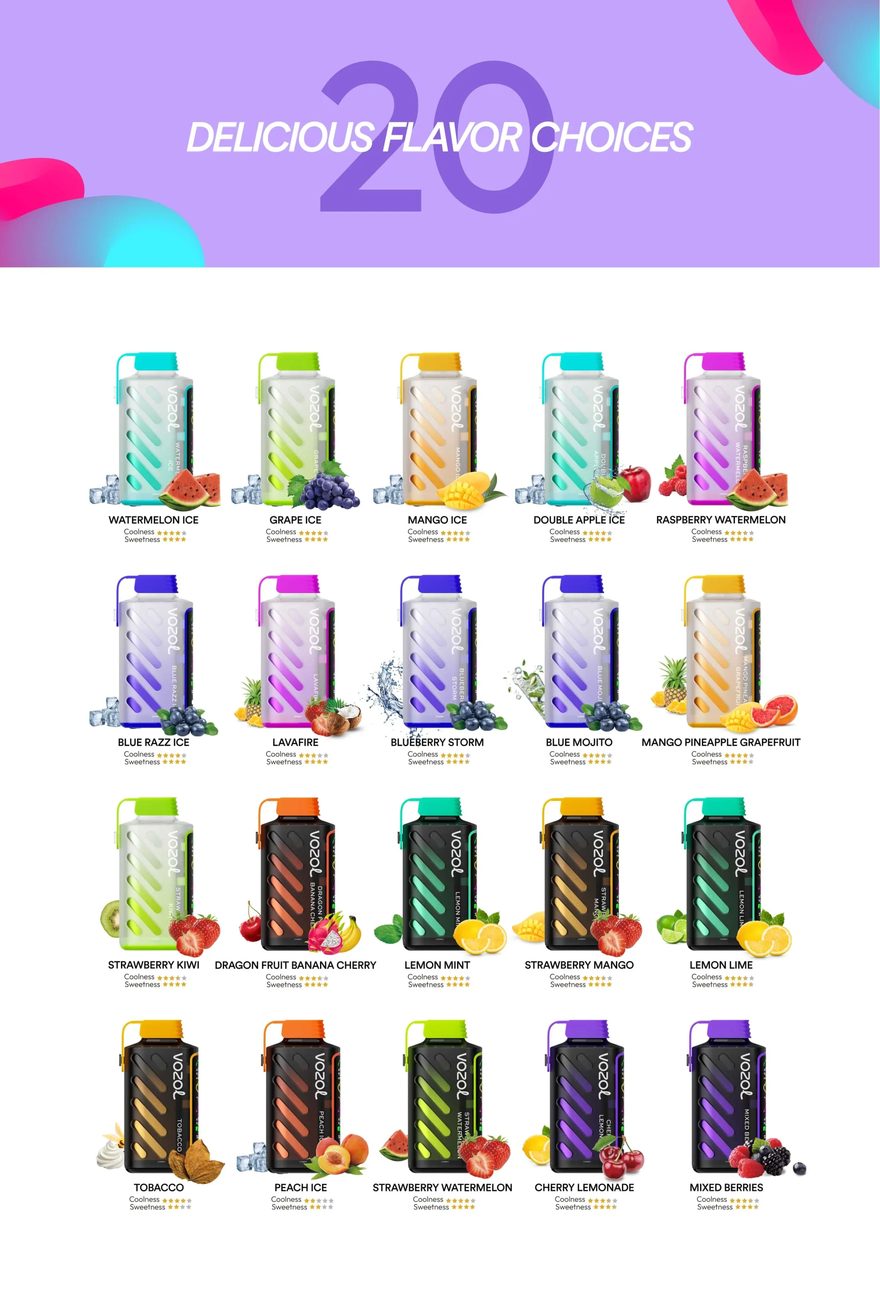 Vozol Gear Power 20000 Puffs Disposable Vape