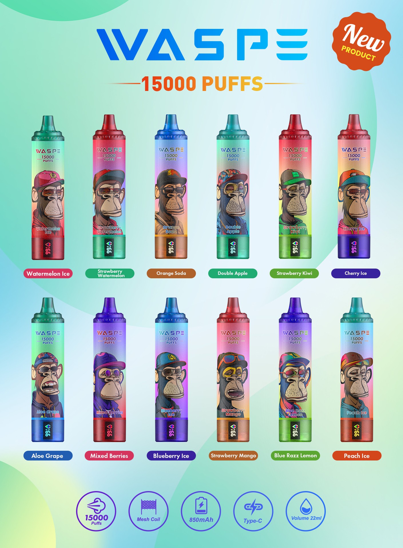 WASPE 15000 Puffs Disposable Vape