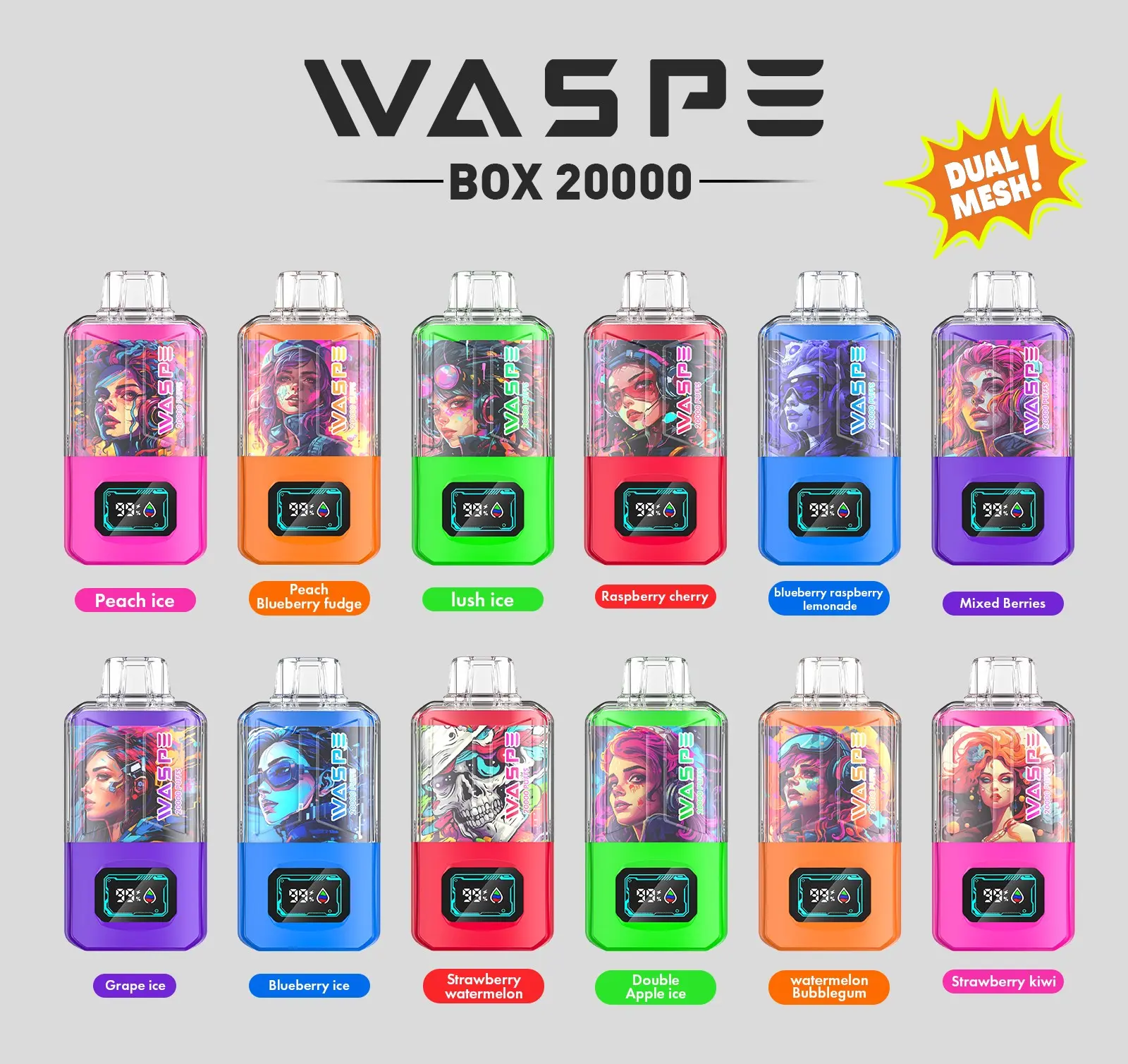 WASPE 20000 PUFFS Dual Mesh Box Disposable Vape