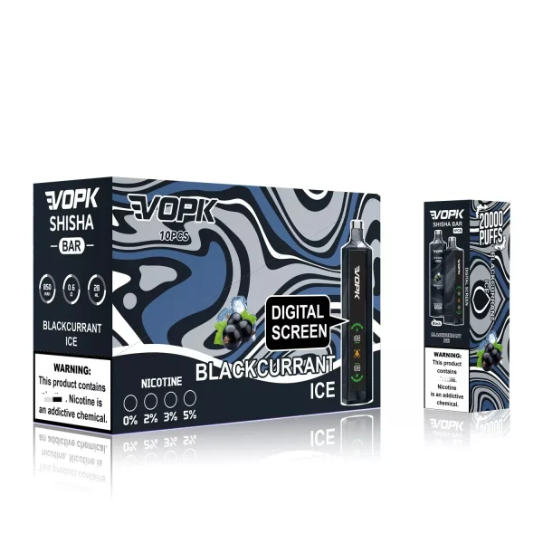 VOPK Shisha Bar 20000 Puffs Disposable Vape BLACKCURRANT ICE
