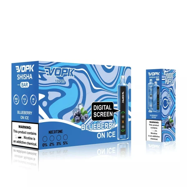 VOPK Shisha Bar 20000 Puffs Disposable Vape BLUE BERRY ON ICE