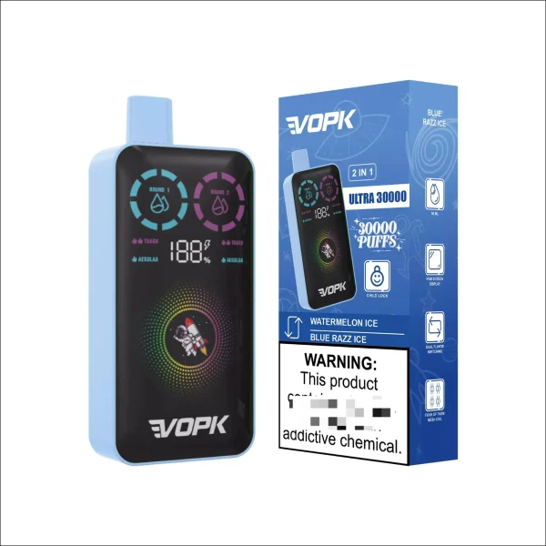 VOPK ULTRA 30000 Puffs Double Vape BLUE RAZZ ICE