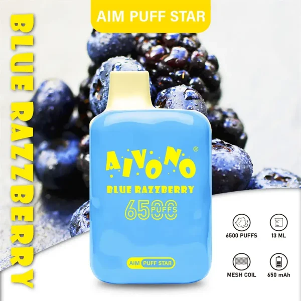 Aivono AIM Puffstar 6500 Puffs Disposable Vape BLUE RAZZBERRY