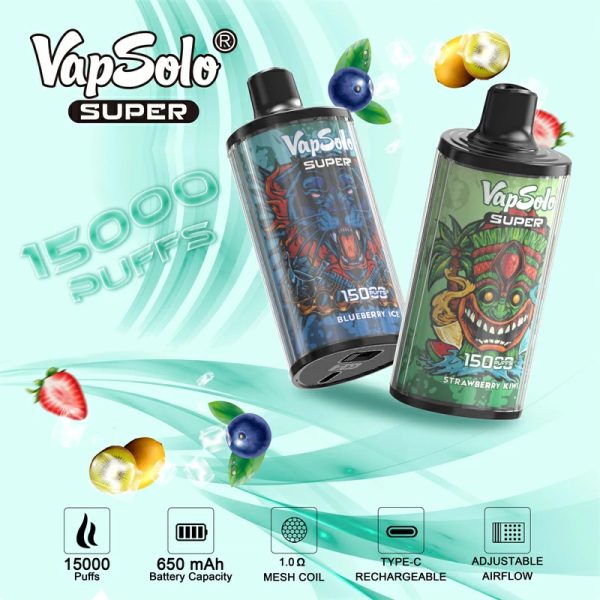 Vapsolo Super 15000 Puffs Disposable Vape BLUEBERRY IXE