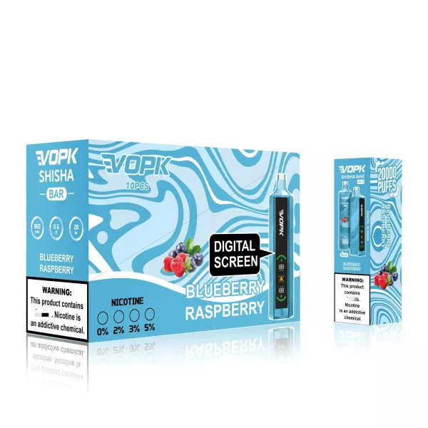 VOPK Shisha Bar 20000 Puffs Disposable Vape BLUEBERRY RASPBERRY
