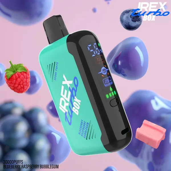 IREX Tubro box 30000 puffs Disposable Vape BLUEBERRY RASPBERRY BUBBLEGUM