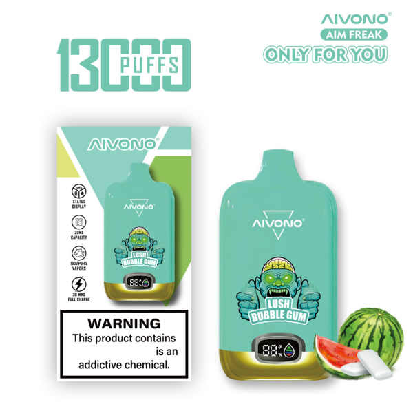 AIVONO Aim Freak 13000 Puffs Disposable Vape LUSH BUBBLE GUM