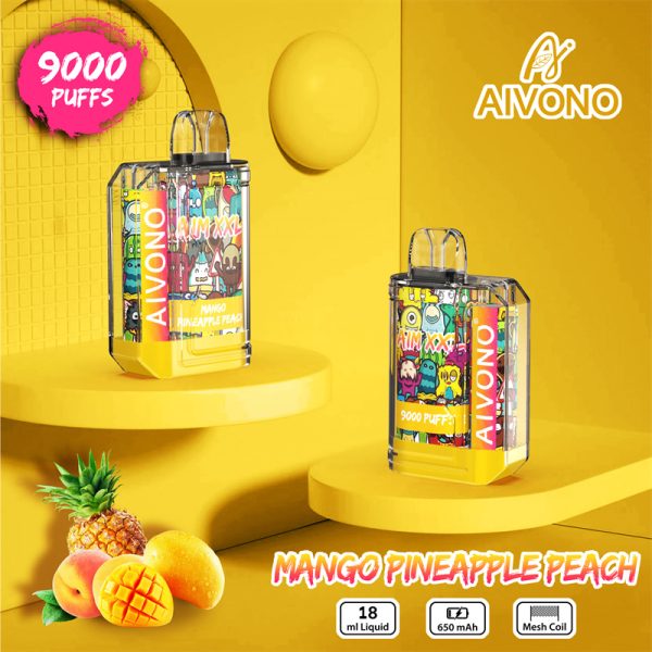 Aivono Aim XXL 9000 Puffs Disposable Vape MANGO PINEAPPLE PEACH