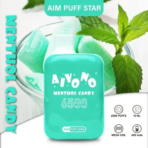 Aivono AIM Puffstar 6500 Puffs Disposable Vape MENTHOL CANDY