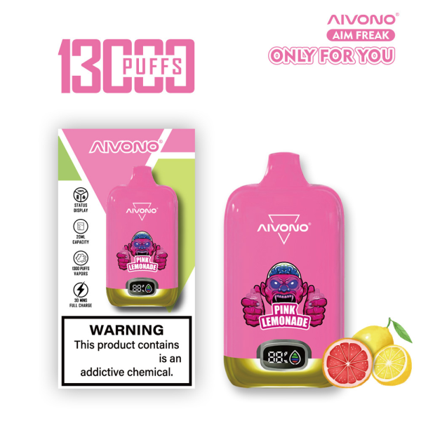 AIVONO Aim Freak 13000 Puffs Disposable Vape PINK LEMO HADE
