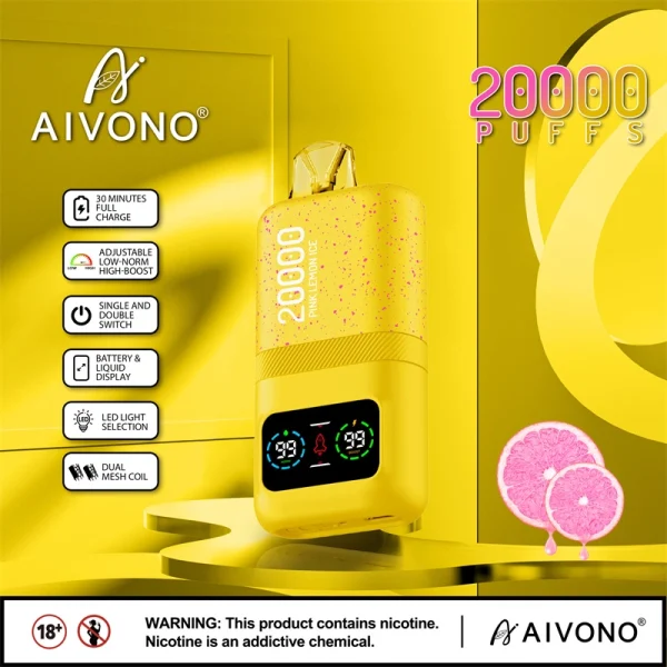 AIVONO 20000 Puffs Double Vape PINK LEMON ICE
