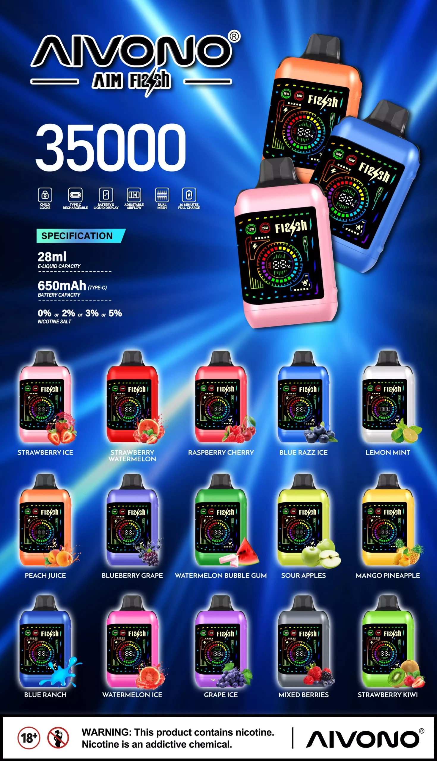 AIVONO AIM FLASH 35000 Puffs Disposable Vape