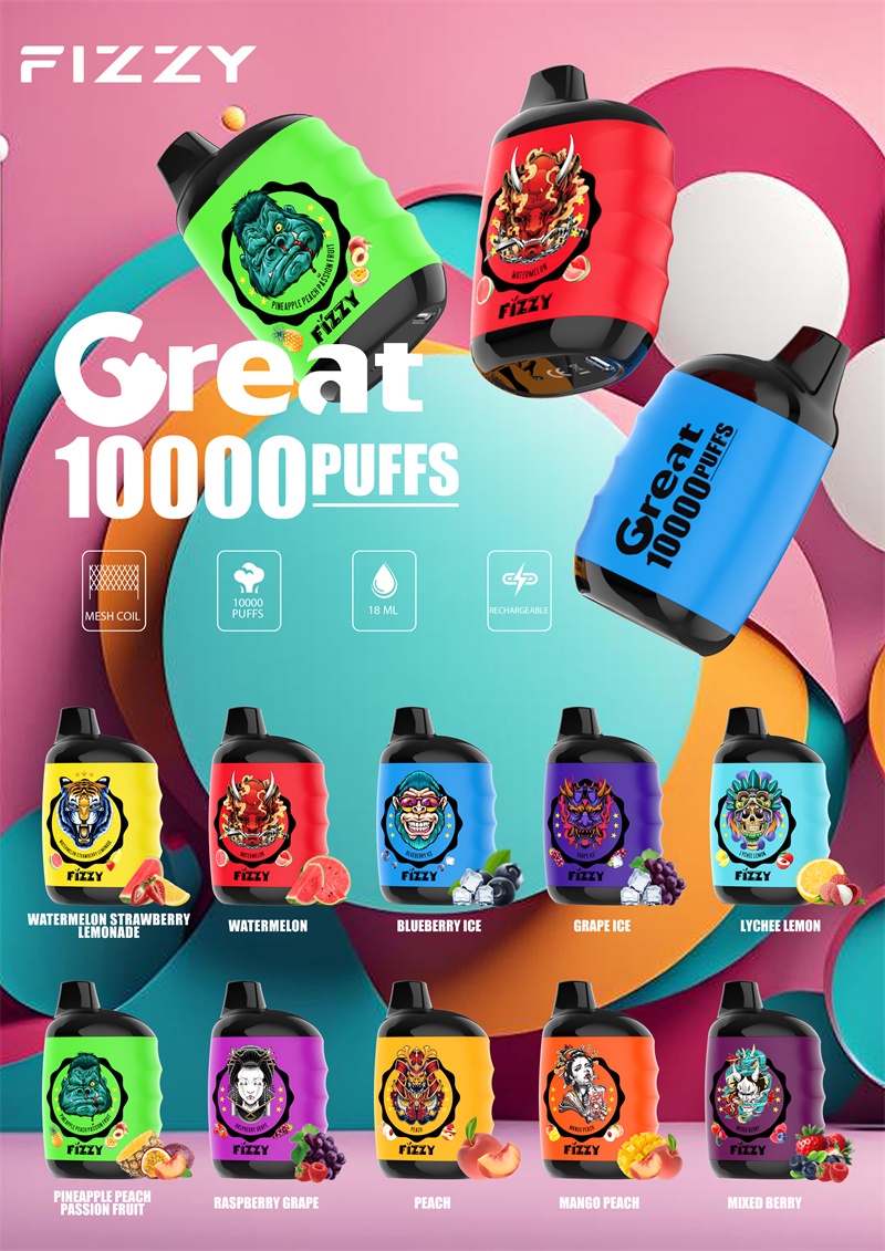 Fizzy GREAT 10000 Puffs Disposable Vape Product Packaging