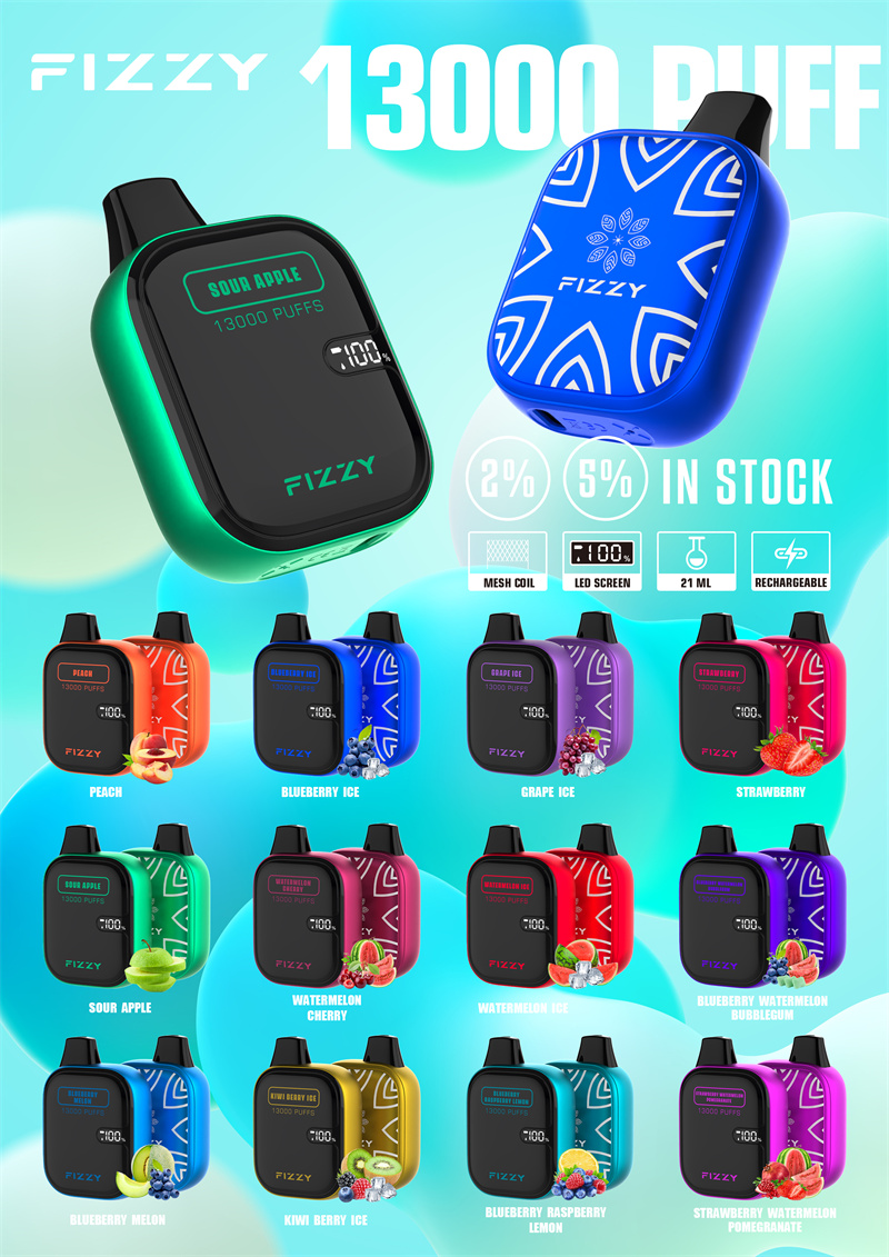 Fizzy Boom 13000 Puffs Disposable Vape Product Taste Display