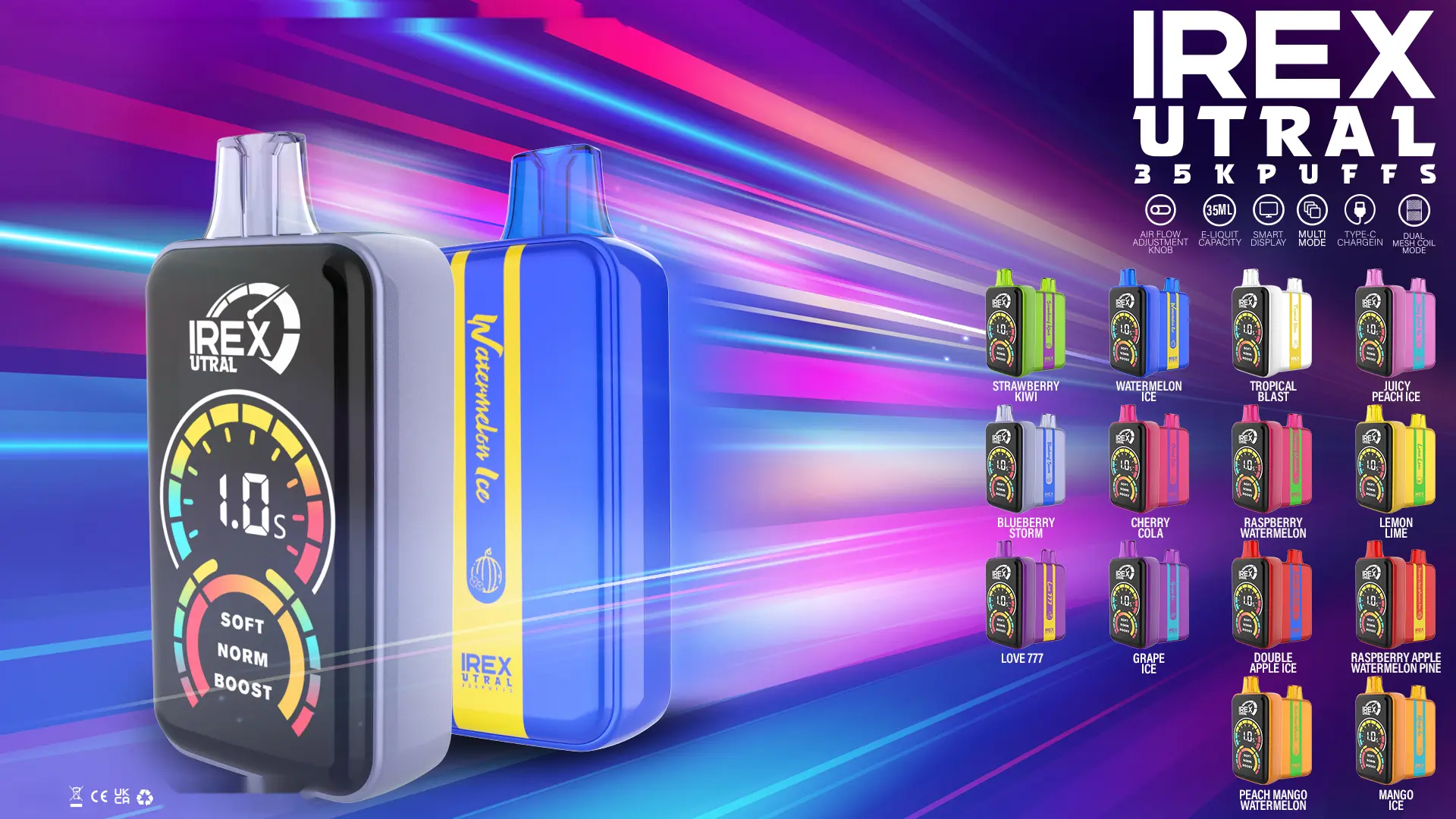 IREX URAL 35000 puffs Disposable Vape Product display