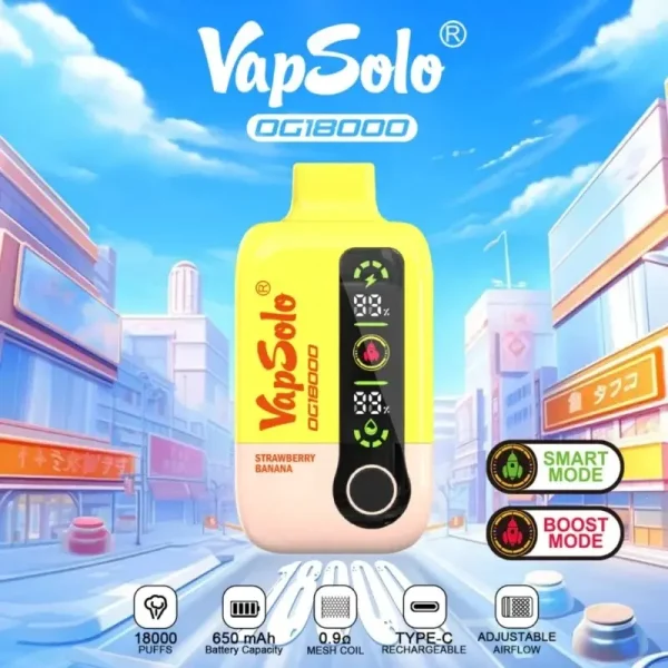Vapsolo DG18000 Puffs Disposable Vape Product function display