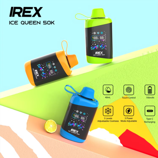 IREX Ice Queen 50000 Puffs Disposable Vape Product function display and promotion