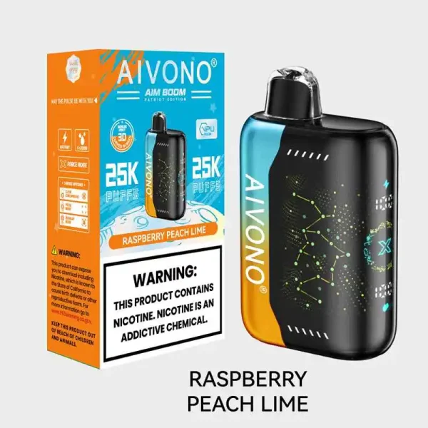 Aivono Aim Boom 25000 Puffs Disposable Vape RASPBERRYPEACH LIME