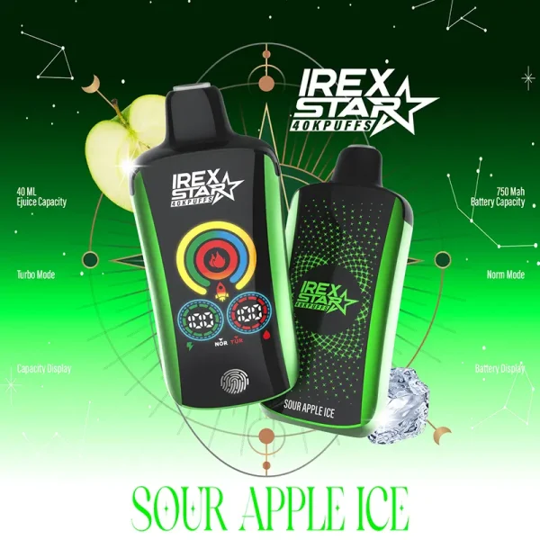 IREX star 40000 Puffs Disposable Vape SOUR APPLE ICE
