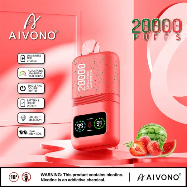 AIVONO 20000 Puffs Double Vape STRAW BERRY WATERMELON
