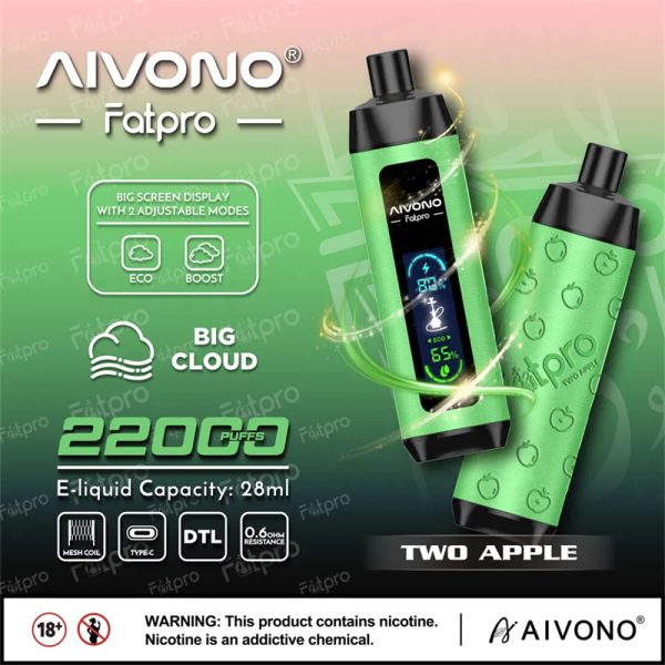AIVONO Aim FATPRO 22000 Puffs Disposable Vape TWOAPPLE
