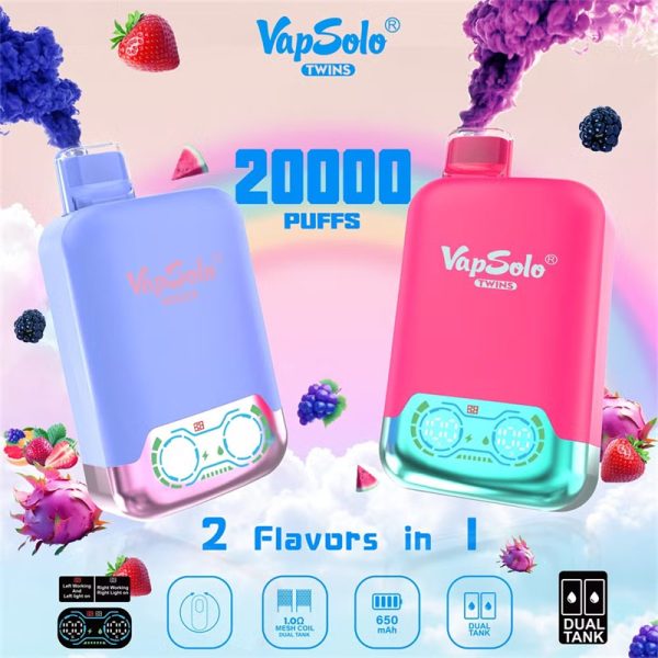 VapSolo Twins 20000 boccate a doppio gusto Vape usa e getta