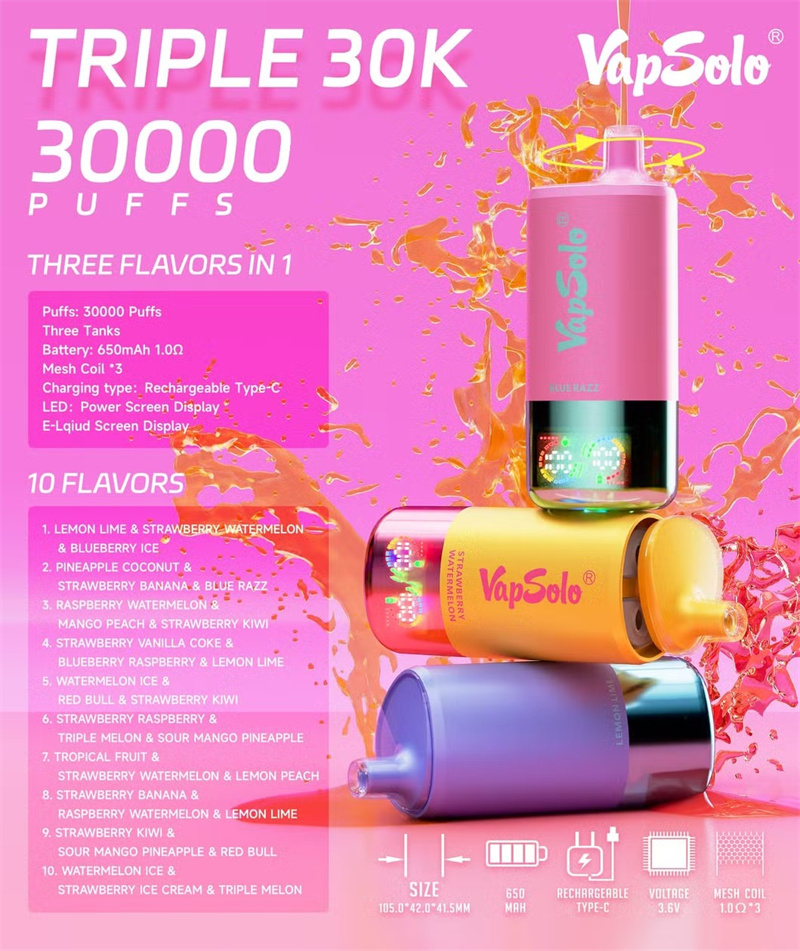 Vapsolo Triple 3in1 30000 Puffs Disposable Vape Vapsolo Vape (5)