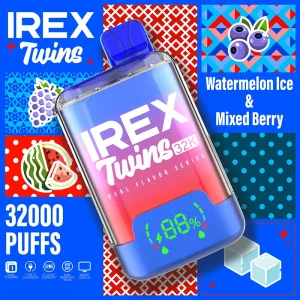 IREX VAPE TWINS 32000 Puffs Disposable Vape Watermelon lce Mixed Berry