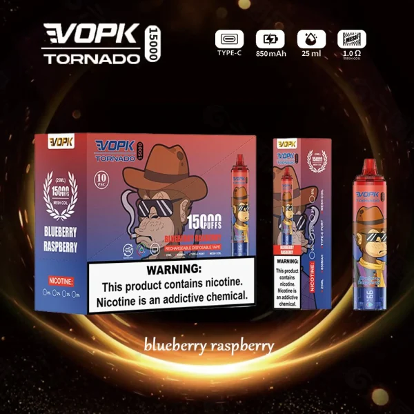 VOPK Tornado 15000 Puff Disposable Vape blueberry raspberry