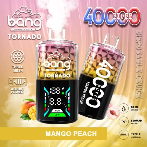 Bang Tornado 40000 Puffs Disposable Vape MANGOPEACH