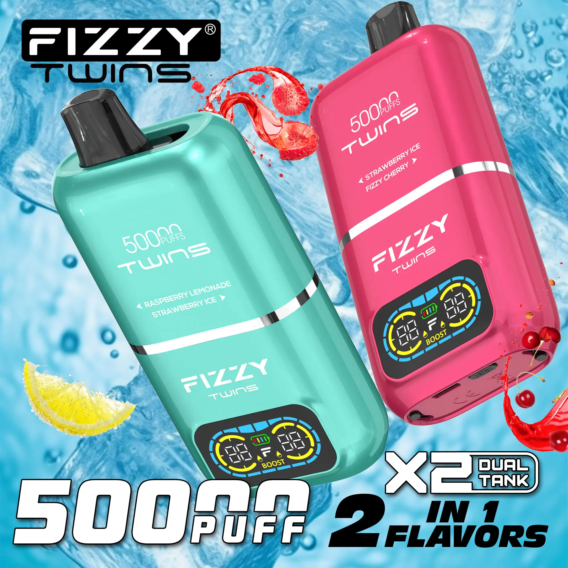 Fizzy 50000 PUFF (2 in 1) Disposable Vape Products