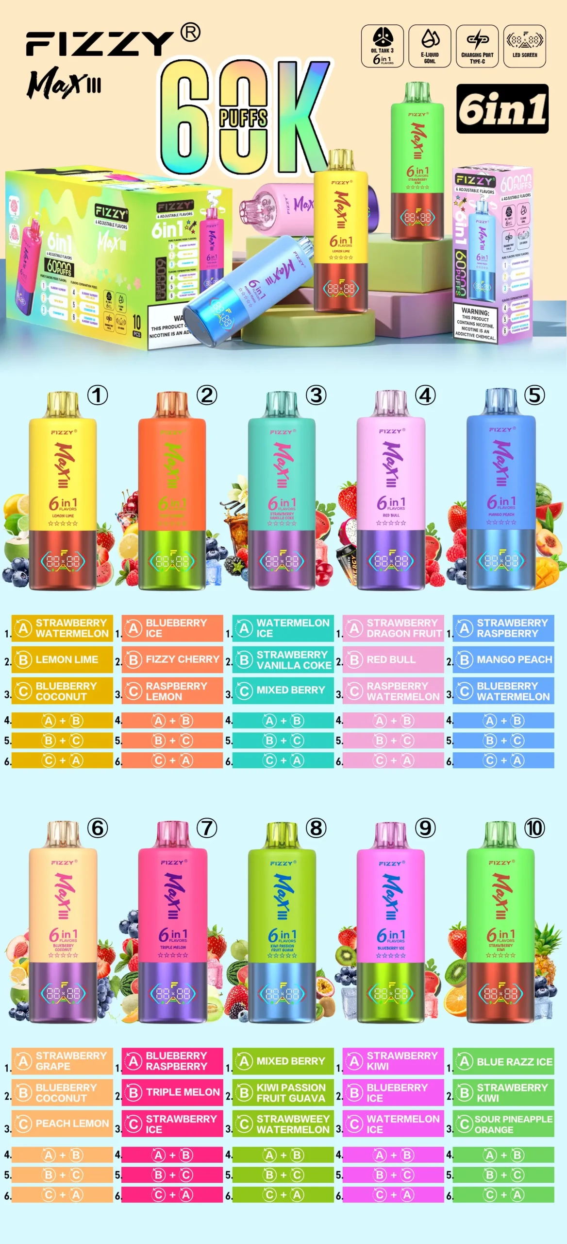 FIZZY MAX III 60000 Puff Disposable Vape