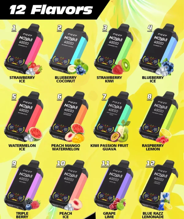 Fizzy Nova Plus 40000 Puffs Disposable Vape Flavor Showcase