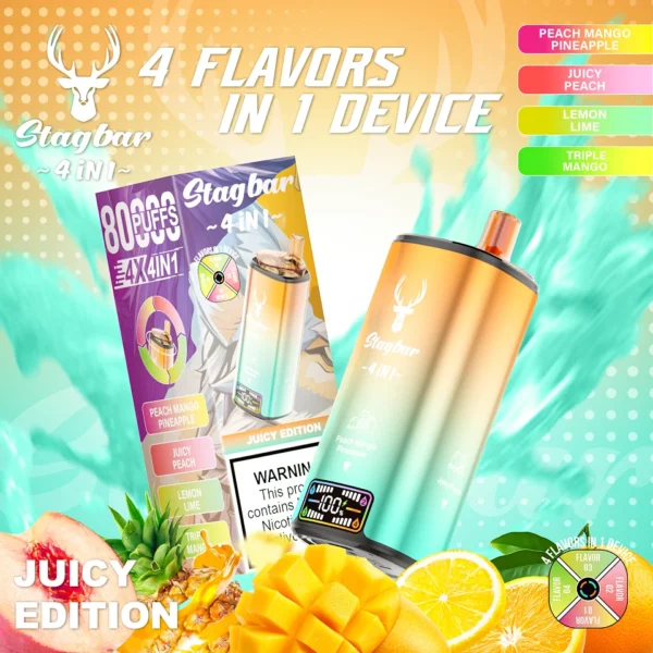 Stag Bar 80000 Puffs 4in 1 Disposable Vape JUICY EDITION