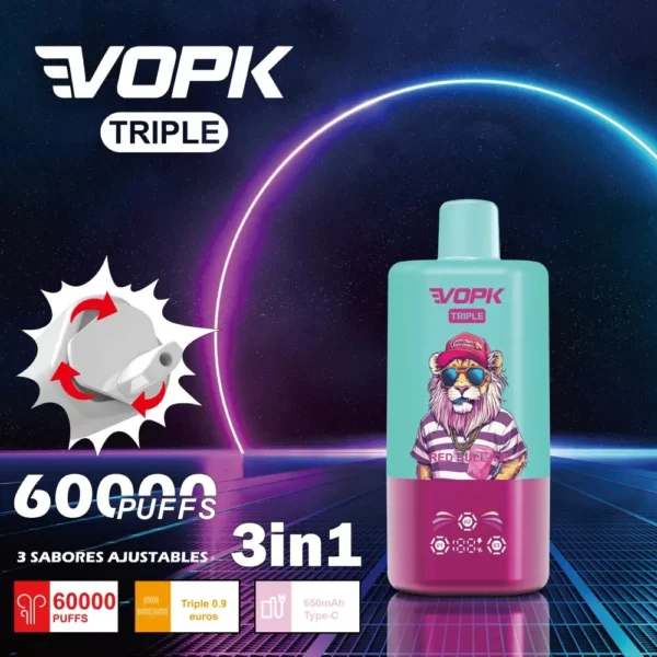 VOPK-TRIPE 60000PUFFS Disposable Vape Product function display