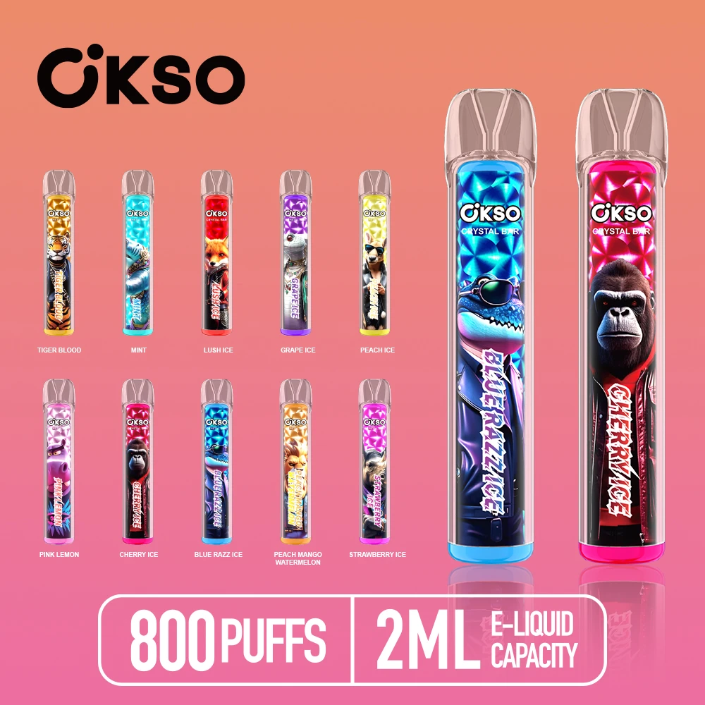 OKSO Crystal bar 800 Puffs Disposable Vape Flavor Showcase