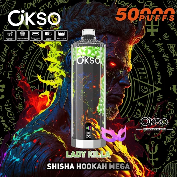 OKSO Shisha 50K Puffs Hookah Mega Disposable Vape Lady Killa
