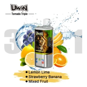Uwin Tornado Triple 60K Puffs Disposable Vape Lemon Lime Strawberry Banana Mixed Fruit