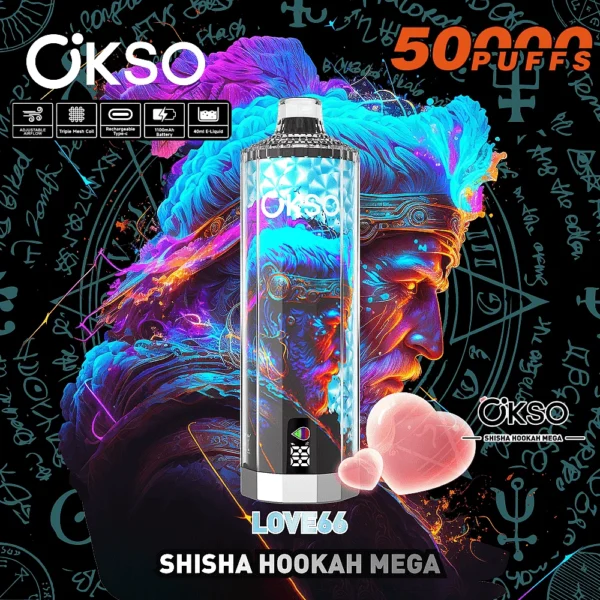 OKSO Shisha 50K Puffs Hookah Mega Disposable Vape Love 66