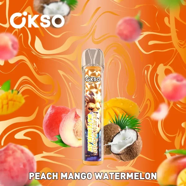 OKSO Crystal bar 800 Puffs Disposable Vape PEACH MANGO WATERMELON