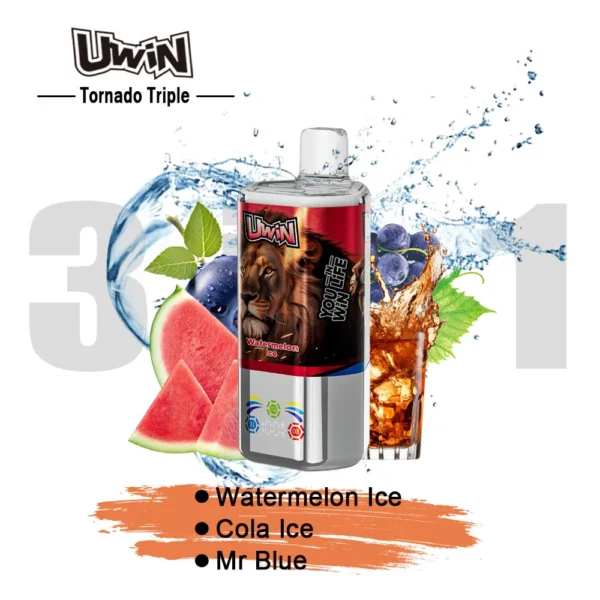 Uwin Tornado Triple 60K Puffs Disposable Vape Watermelon Ice Cola Ice Mr Blue